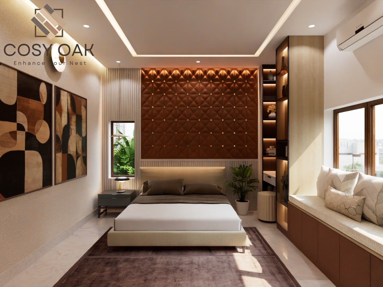 Cosy Oak luxury interior detail